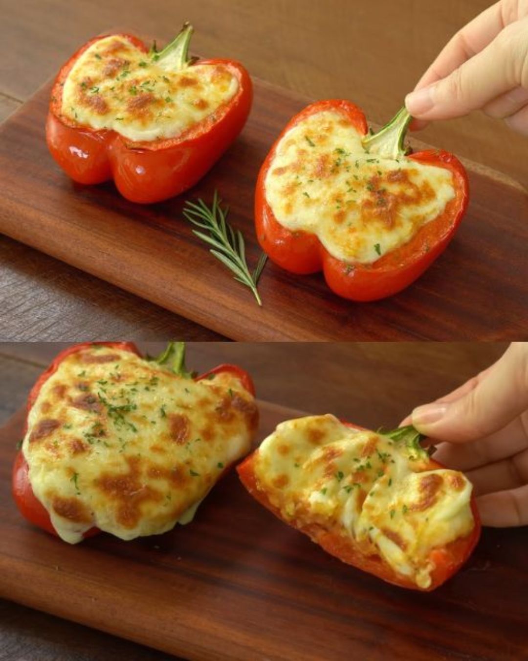 Stuffed Bell Peppers with Chicken and Mashed Potatoes