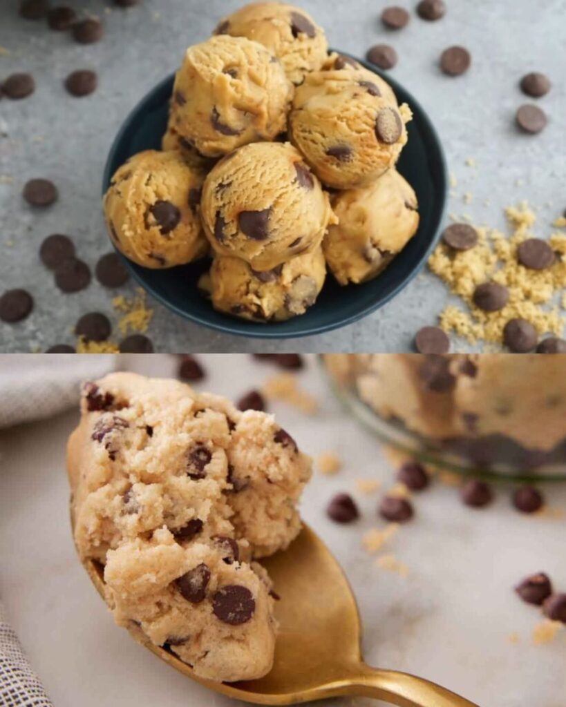 No-Bake Chocolate Chip Cookie Dough Bites finished dish