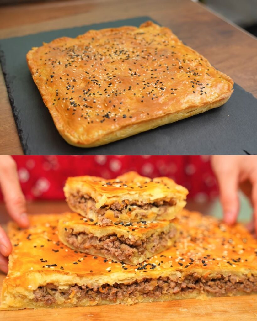Savory Meat Pie with Plain Puff Pastry finished dish