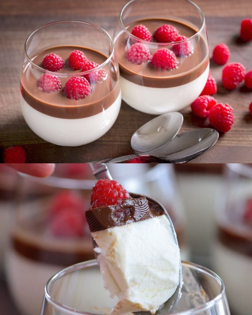 Vanilla Cream with Chocolate Sauce Dessert