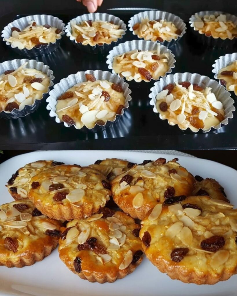 Apple Almond Muffins with Raisin and Cinnamon Topping finished dish