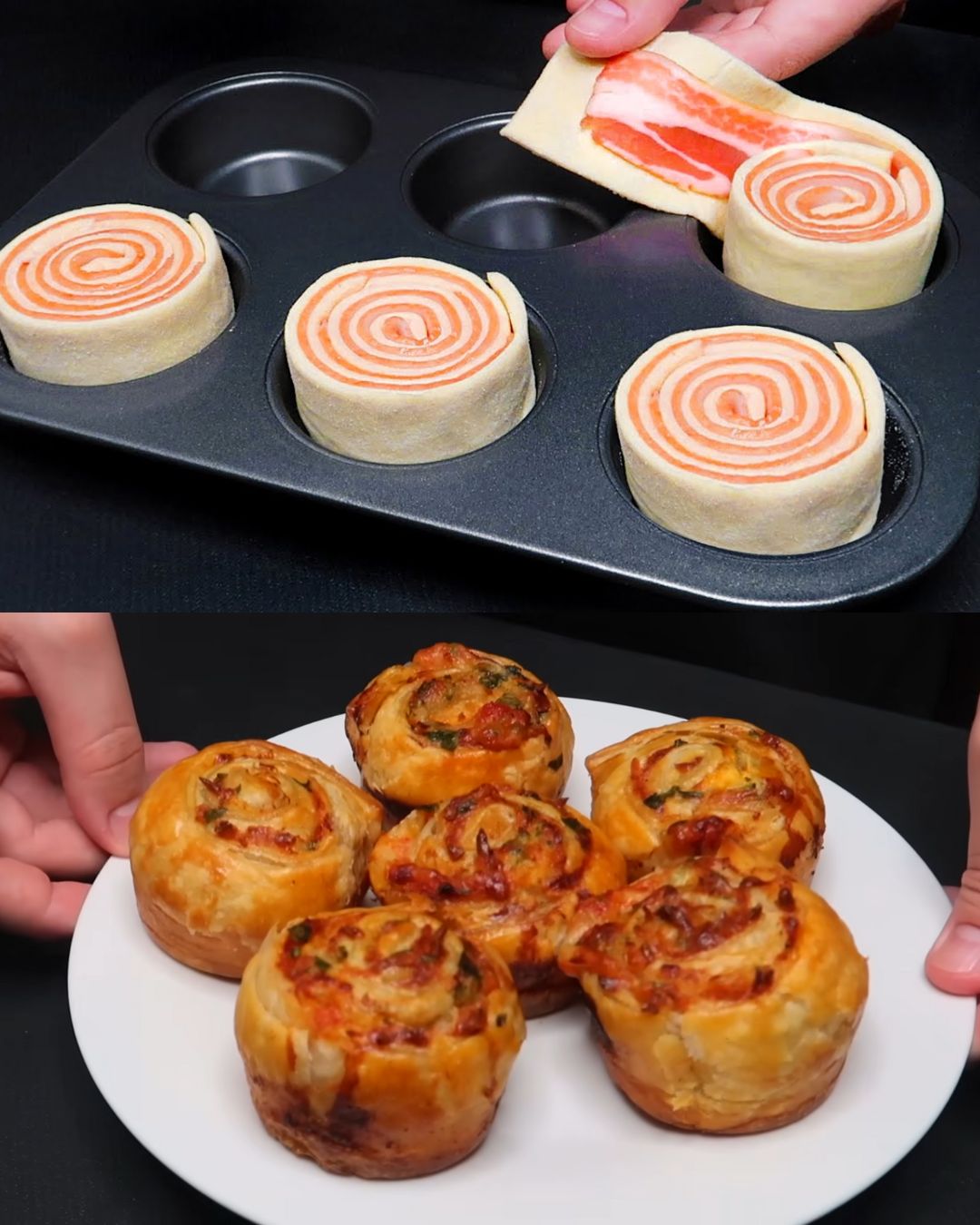 Savory Bacon and Cheese Puff Pastry Roll