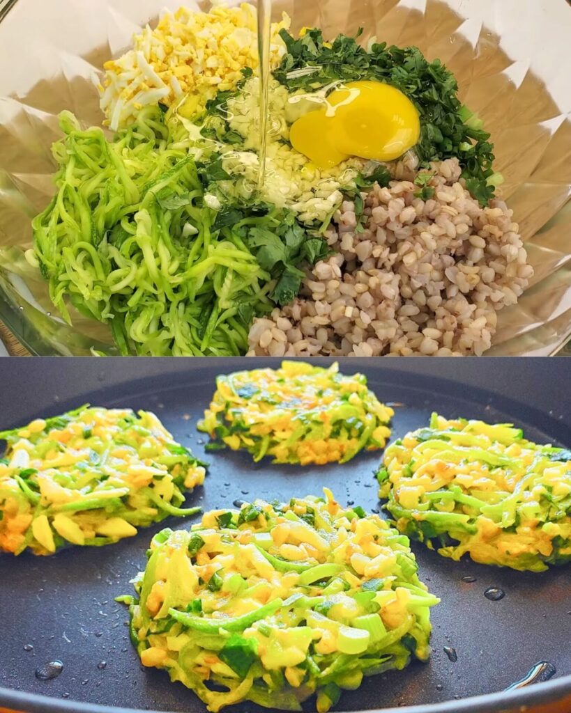 Zucchini and Buckwheat Patties with Rice – A Low-Calorie Delight finished dish