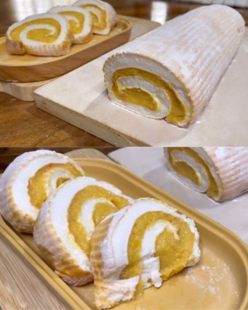 Egg Yolk Custard Meringue Cake