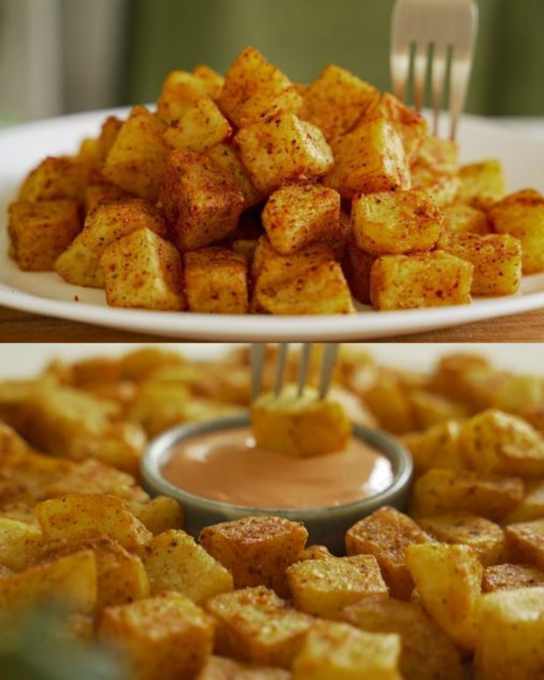 Crispy Seasoned Potato Fries with Dipping Sauce