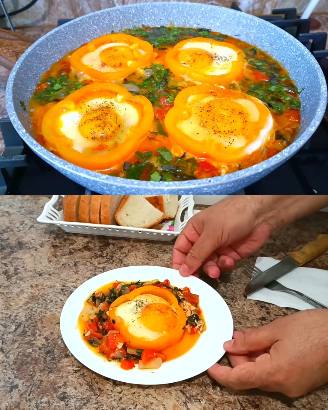 Spicy Scrambled Eggs with Fresh Vegetables and Herbs