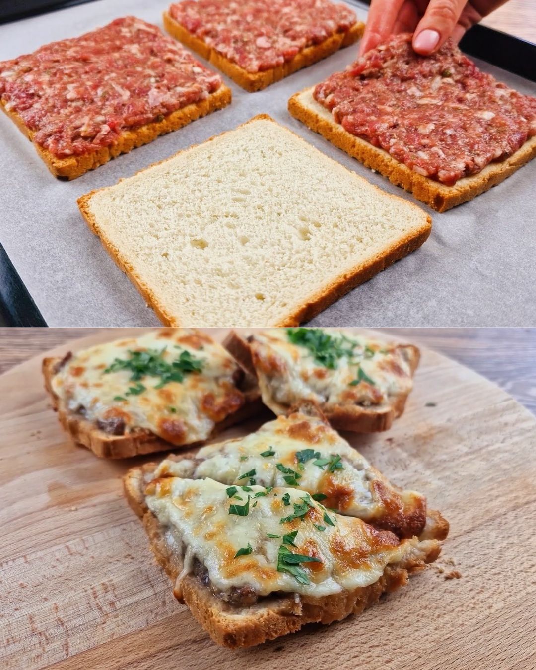 Cheesy Minced Meat Toast