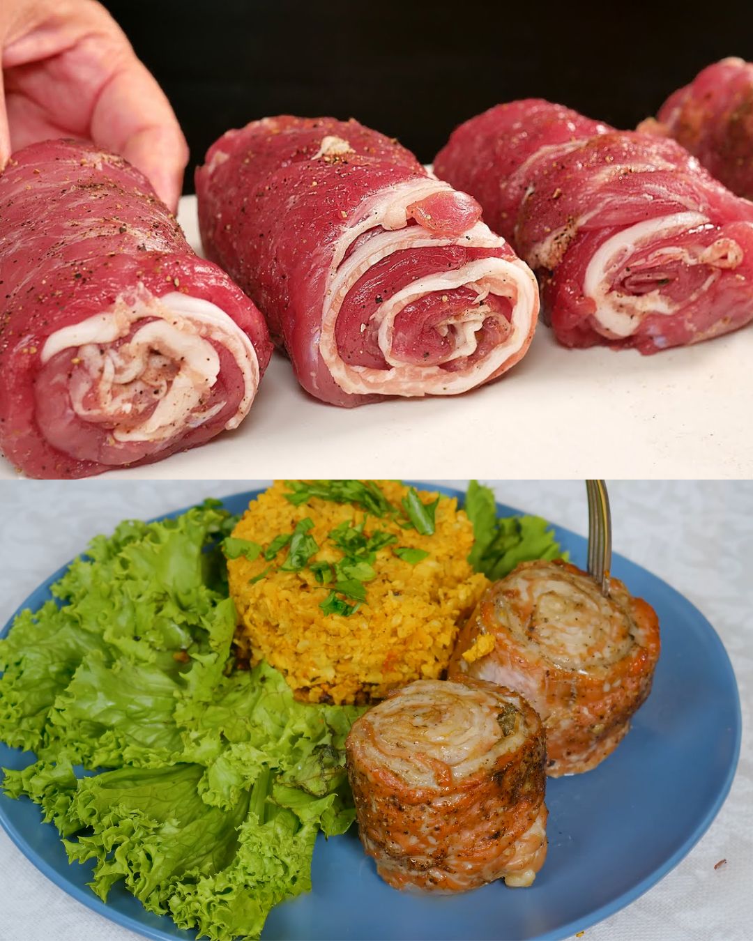Bacon-Wrapped Pork Fillet with Spiced Cauliflower