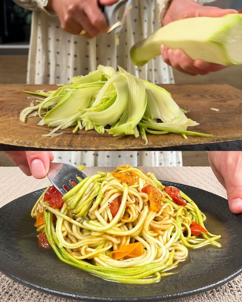 Sautéed Zucchini and Cherry Tomatoes with Garlic and Soy Sauce