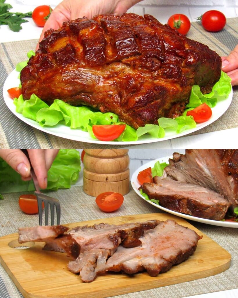 Glazed Oven-Baked Pork Neck in Foil