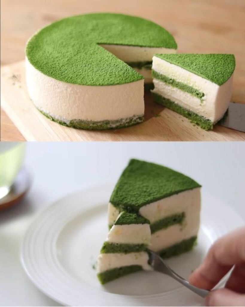 Matcha Tiramisu with Mascarpone Cream finished dish