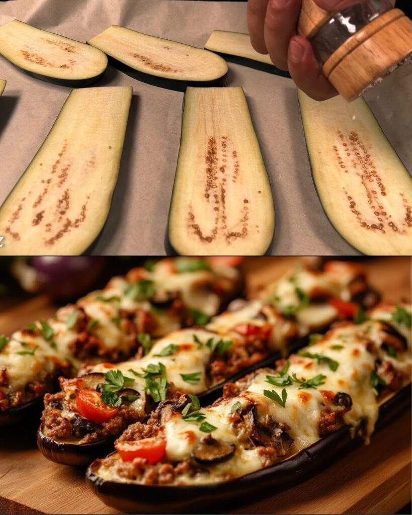 Stuffed Eggplant with Minced Meat and Vegetables finished dish