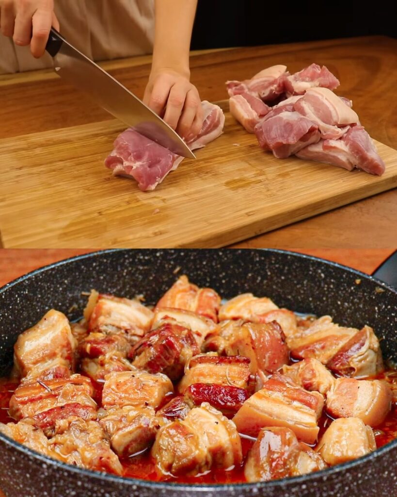 Beer-Braised Pork Belly with Mashed Potatoes