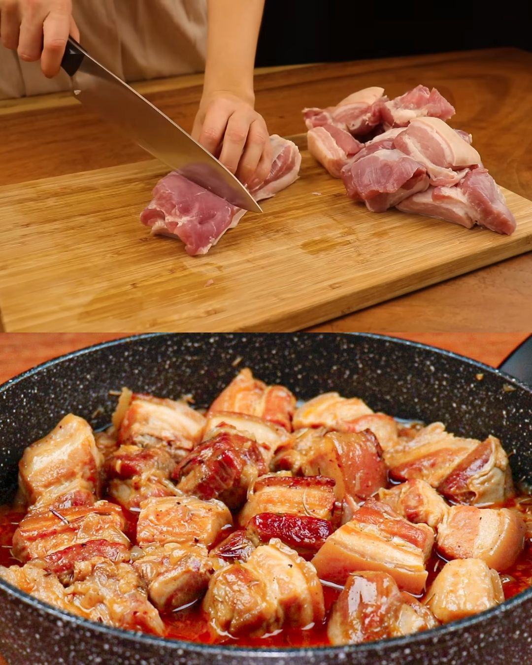 Beer-Braised Pork Belly with Mashed Potatoes