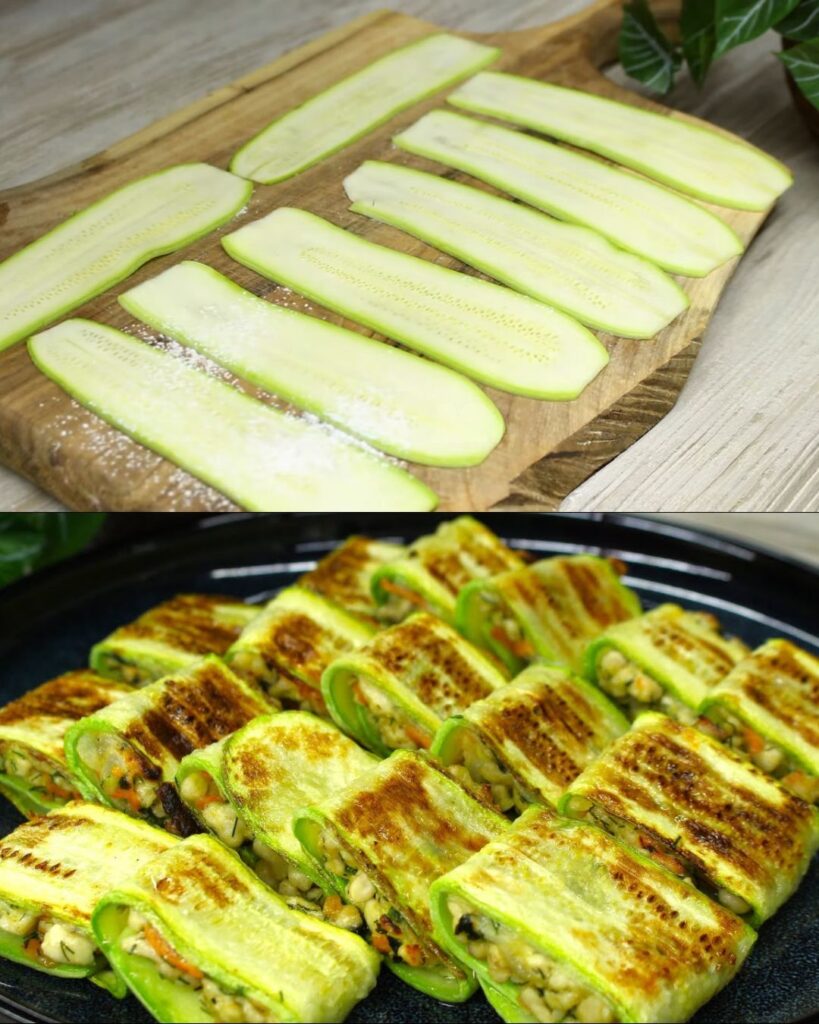 Stuffed Zucchini with Chicken and Basil in Tomato Sauce