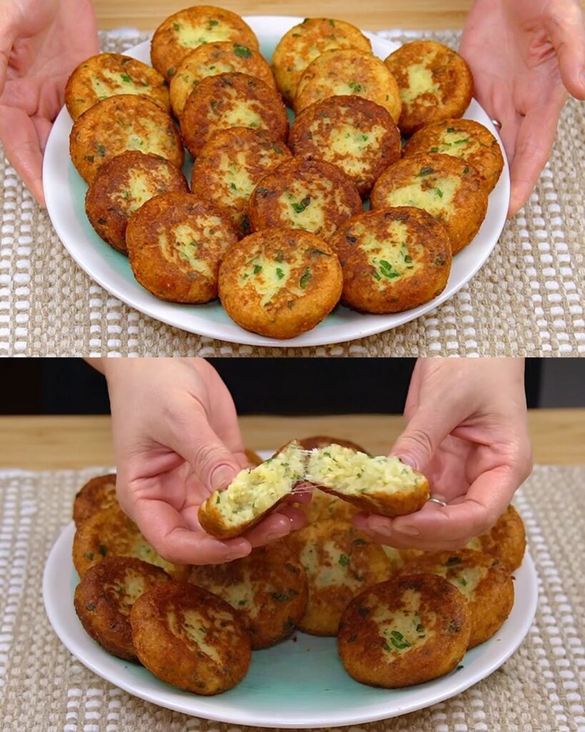 Crispy Parmesan Potato Pies finished dish
