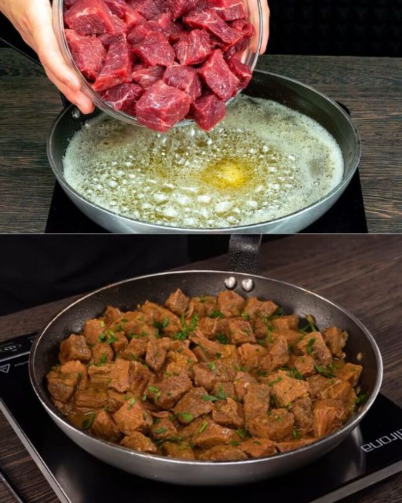 Savory Butter-Braised Beef with Onions and Garlic finished dish