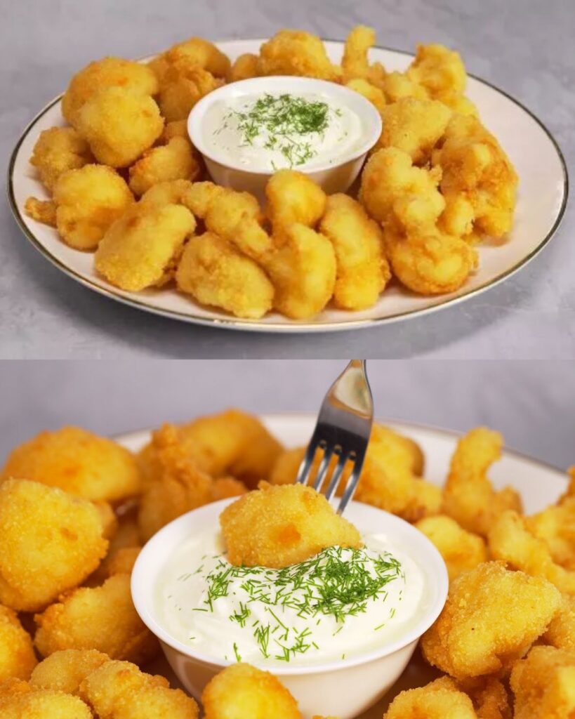 Crispy Battered Cauliflower finished dish