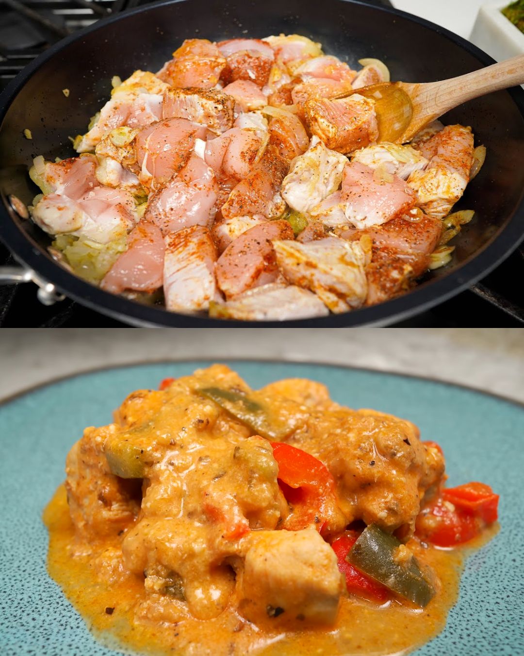 Baked Chicken with Bell Peppers, Feta, and Tomato Sauce