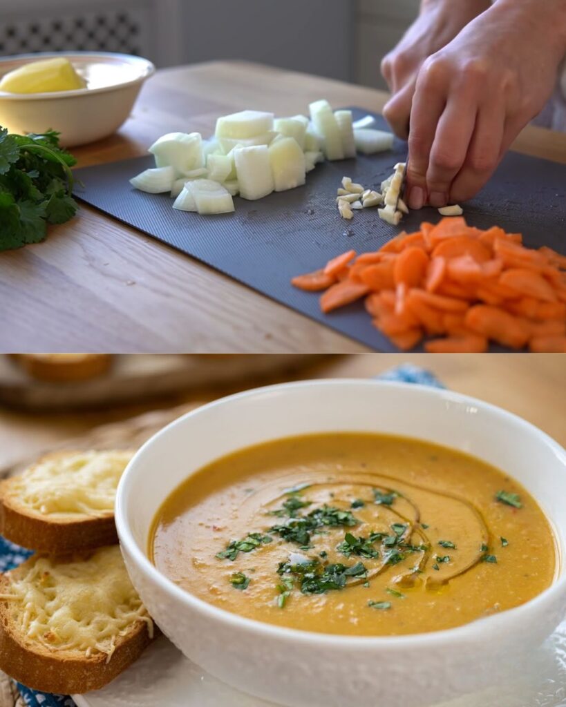 Red Lentil Soup with Vegetables and Herbs