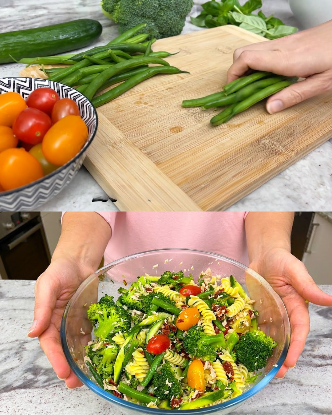 Tuna and Broccoli Pasta Salad with Sun-Dried Tomatoes and Pine Nuts