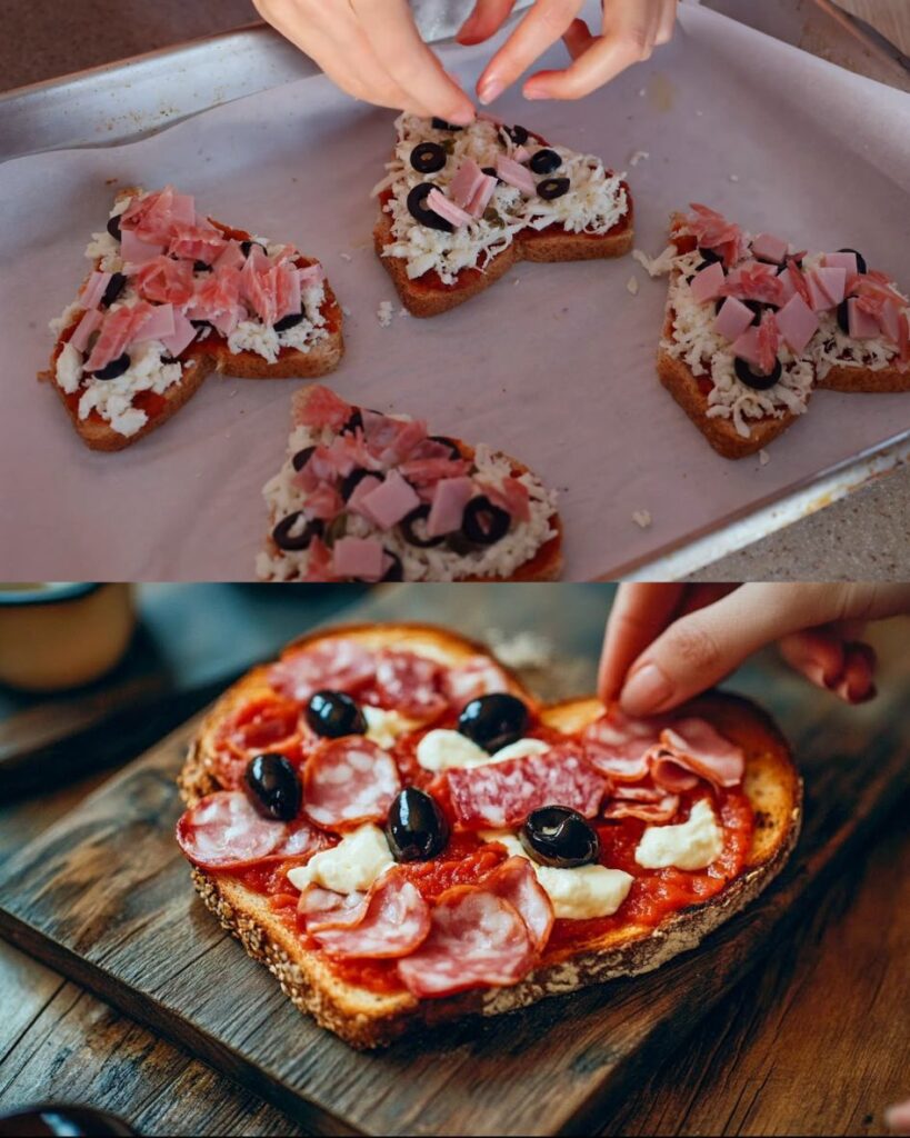 Heart-Shaped Toast Pizza Without Dough: A Brilliant Breakfast Twist