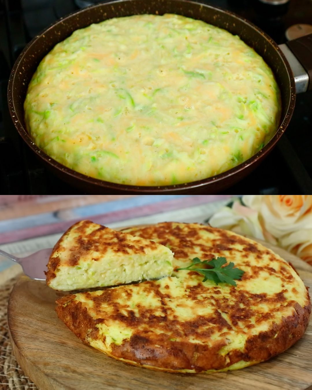 Zucchini and Cheese Casserole with Herb Yogurt Sauce