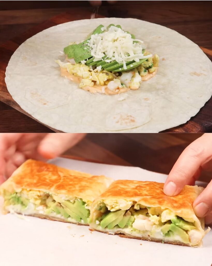 Shrimp and Avocado Breakfast Quesadilla