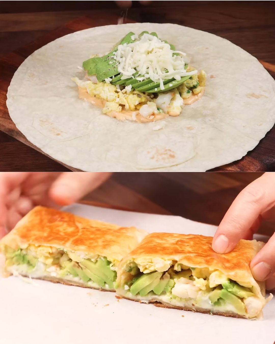 Shrimp and Avocado Breakfast Quesadilla