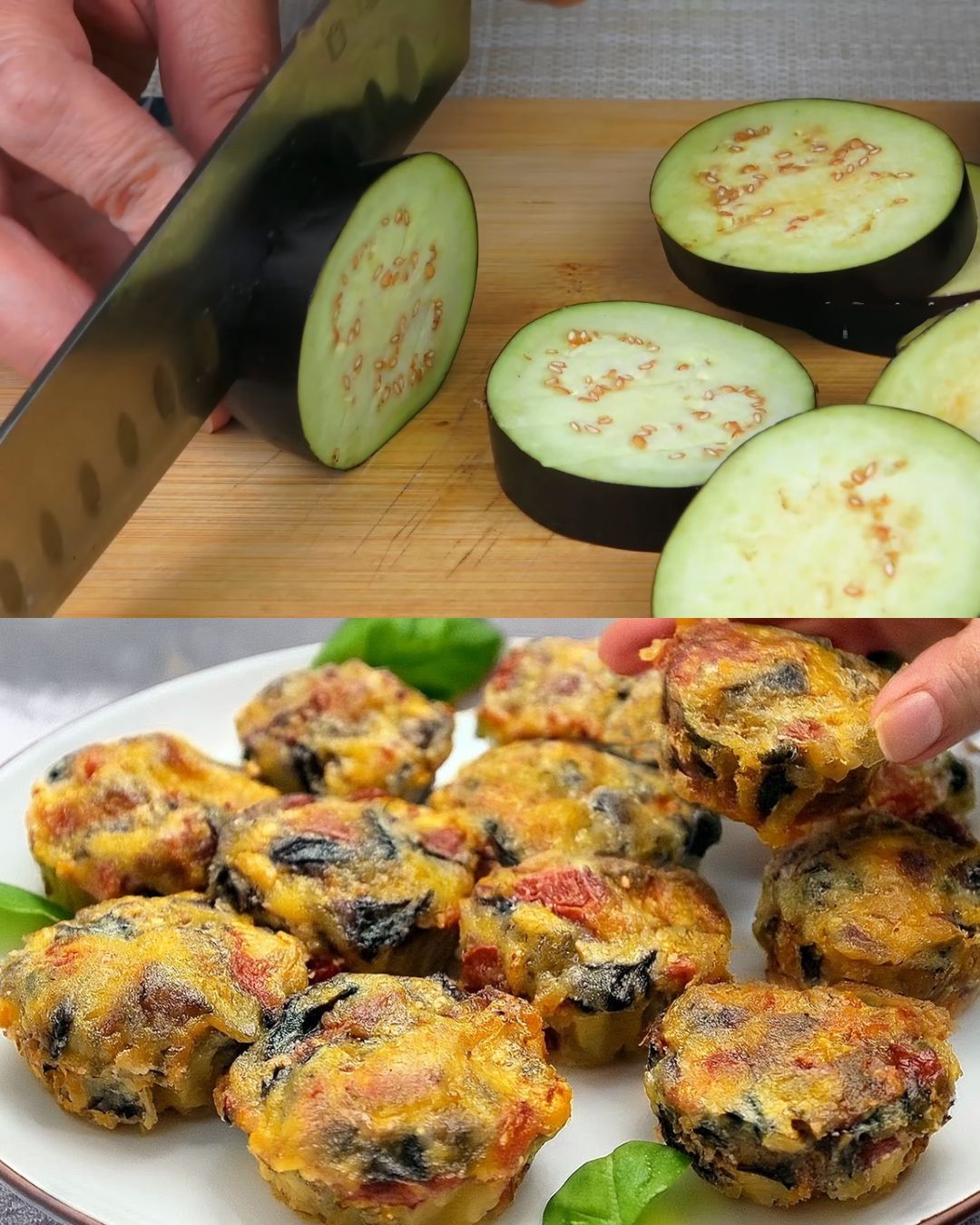 Baked Stuffed Eggplant with Quark and Cheese