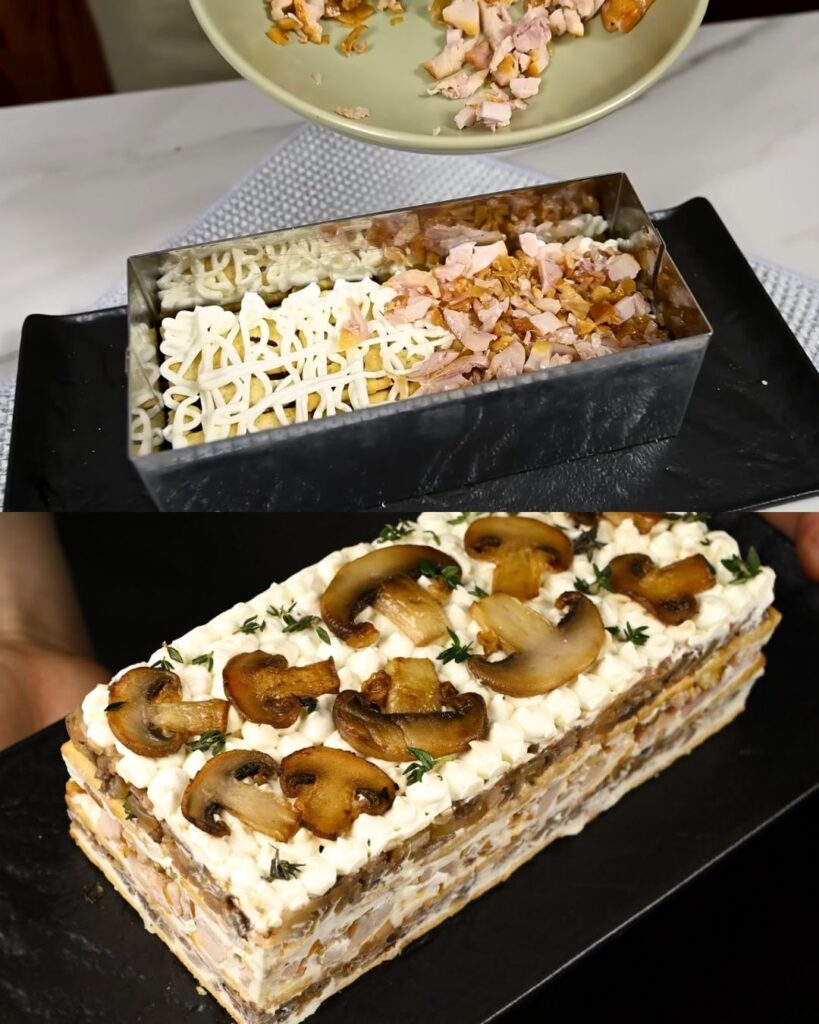 Creamy Mushroom and Chicken Spread with Crackers