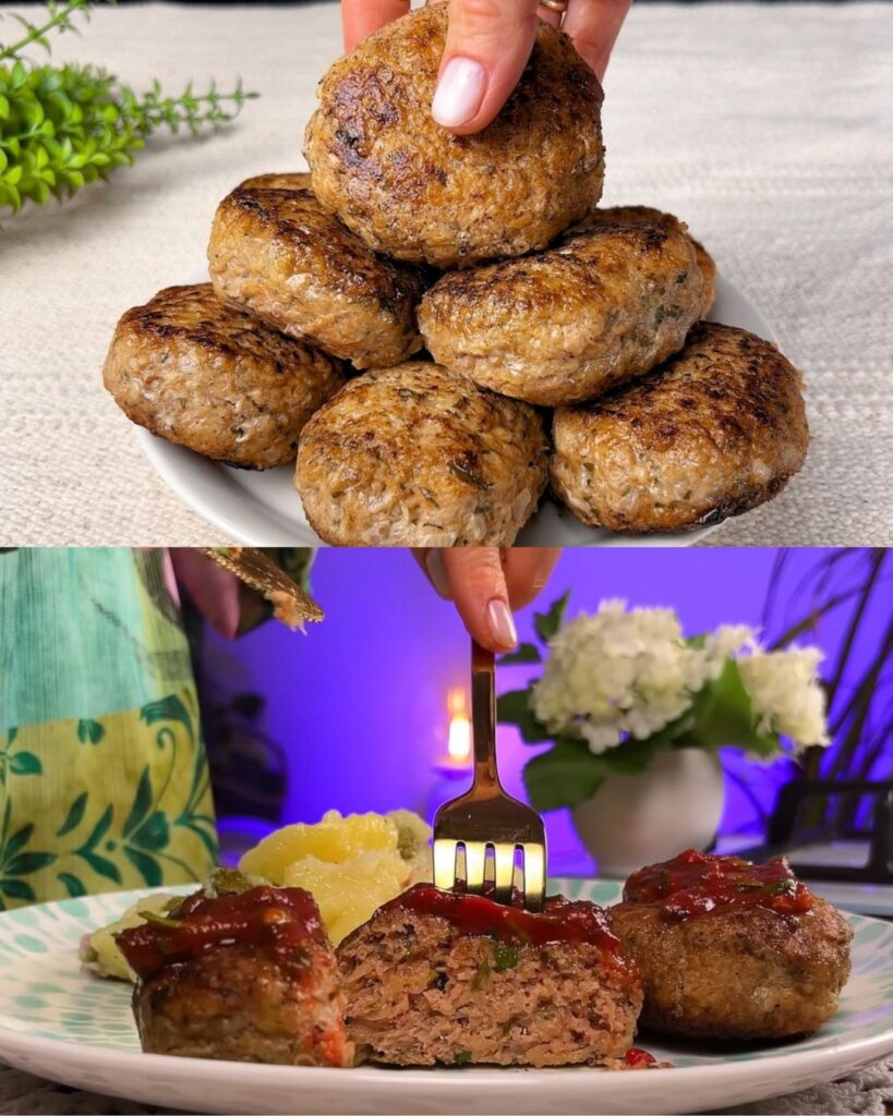 Crispy Beef and Potato Patties finished dish