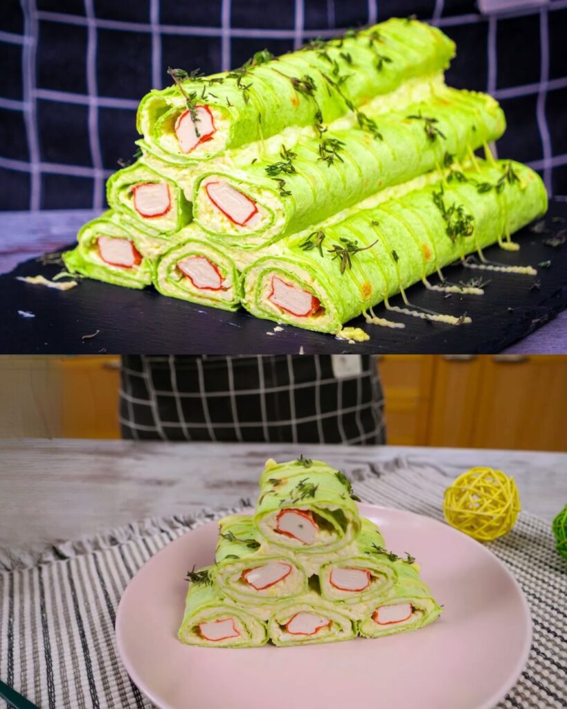 Lavash Rolls with Crab Sticks and Cheese