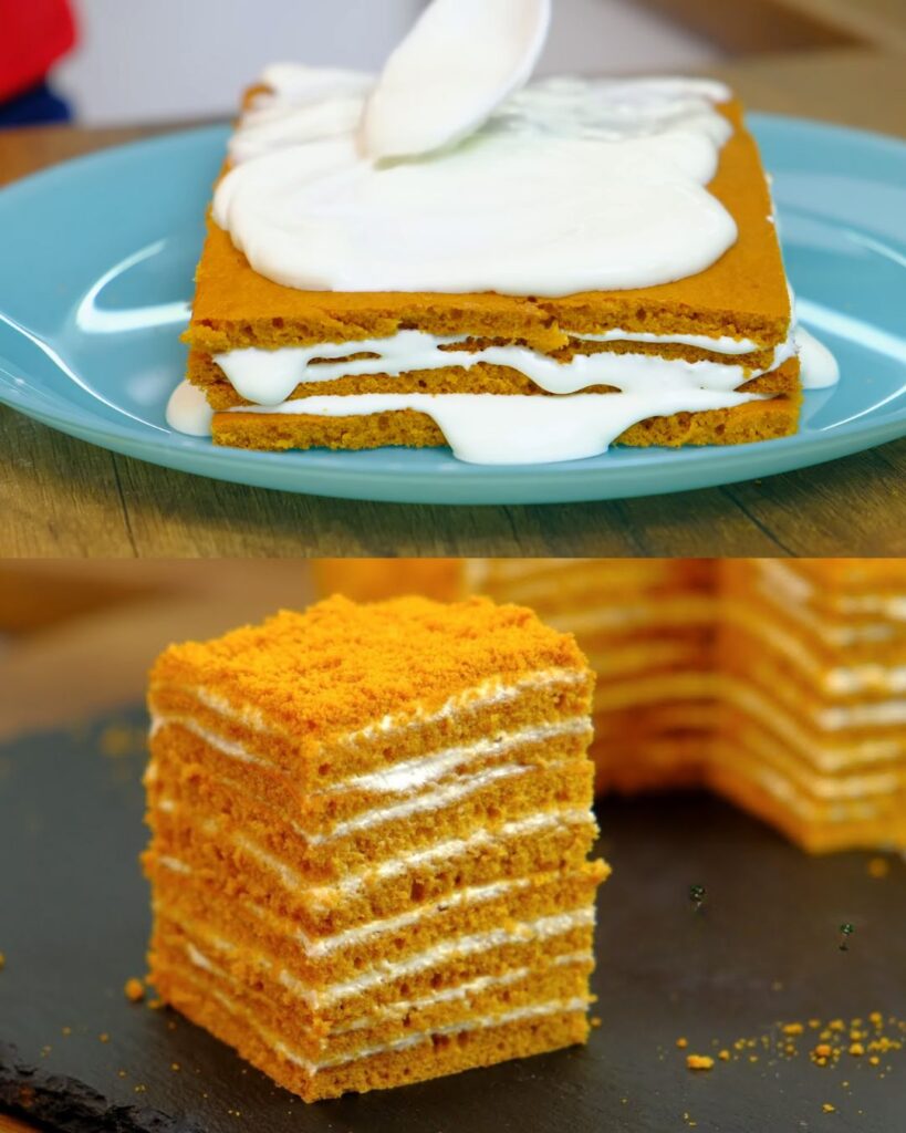 Honey Cake with Sour Cream Frosting finished dish
