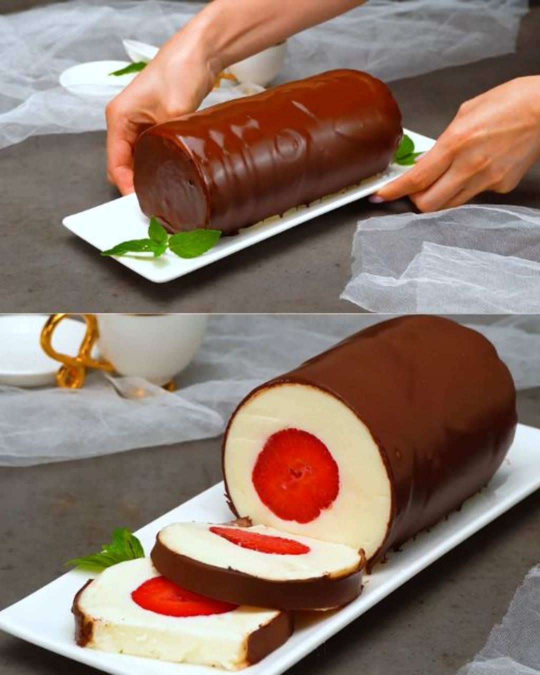 Strawberry and Chocolate Layered Dessert