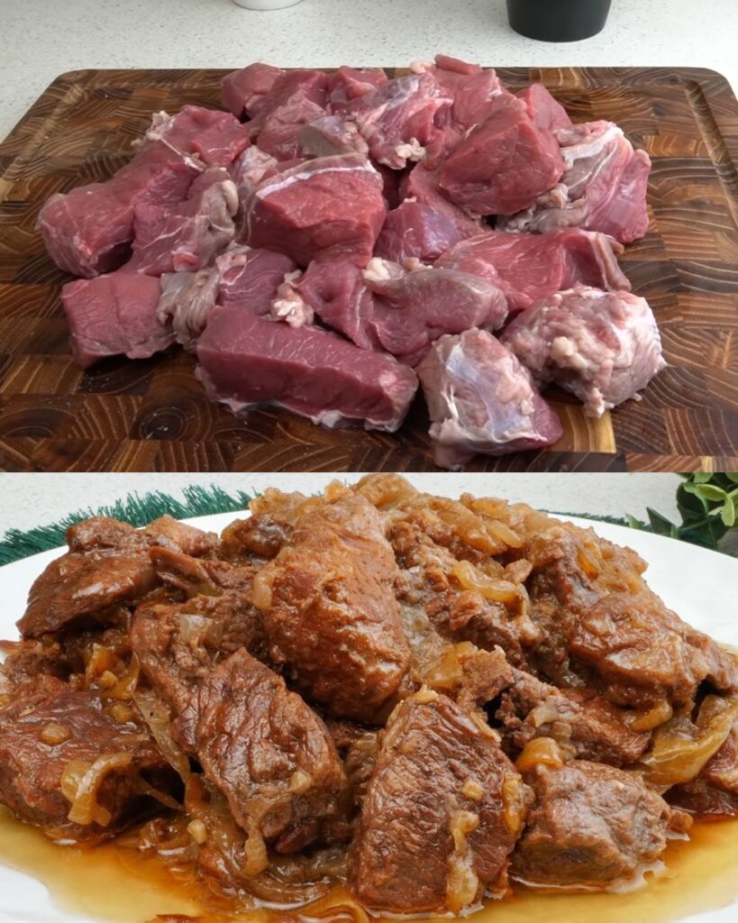 Beef with Mushrooms and Mozzarella in a Creamy Sauce finished dish
