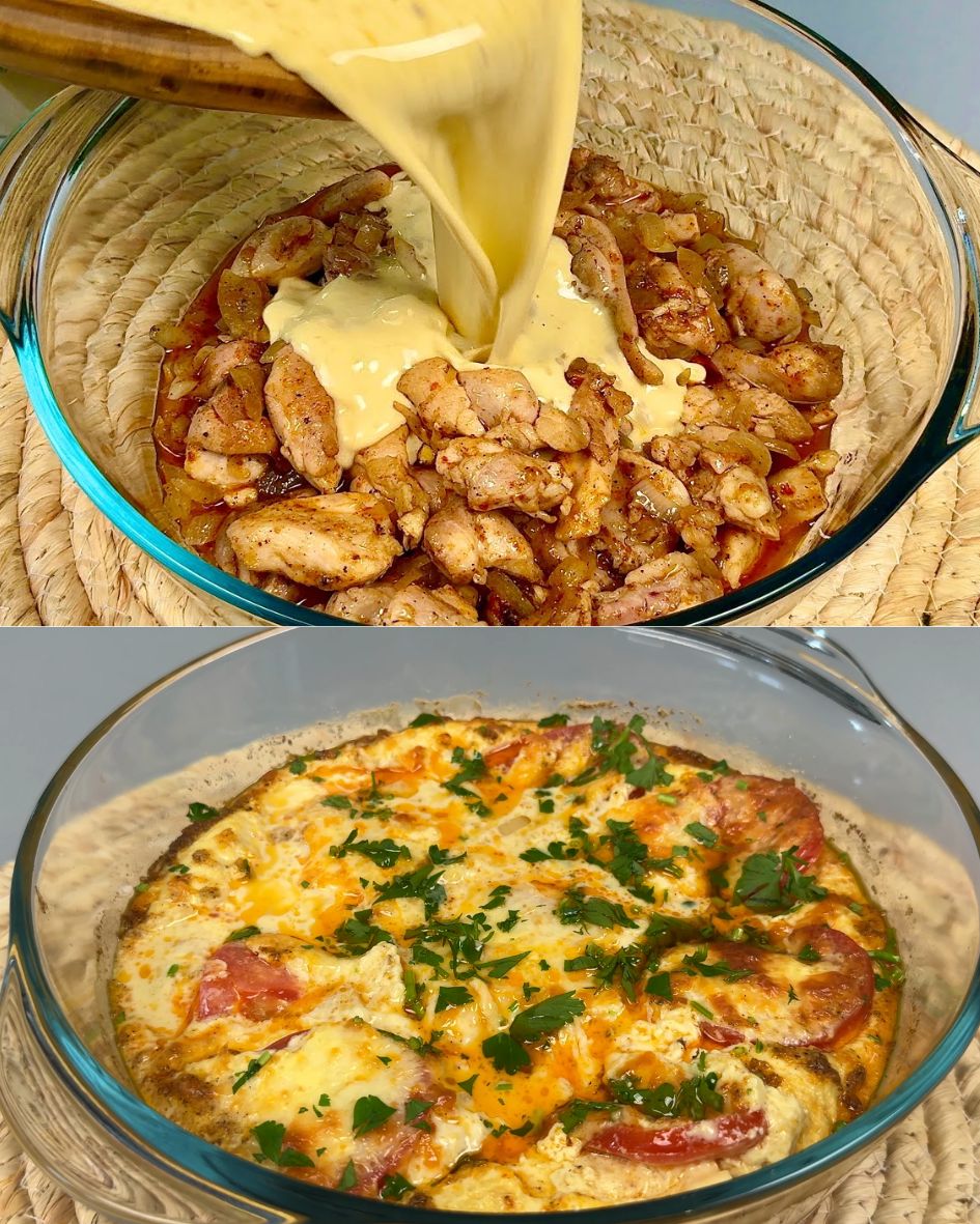 Creamy Baked Chicken Legs with Tomatoes and Cheese