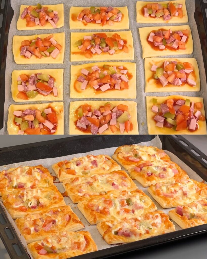Sausage and Cheese Puff Pastry Tart finished dish