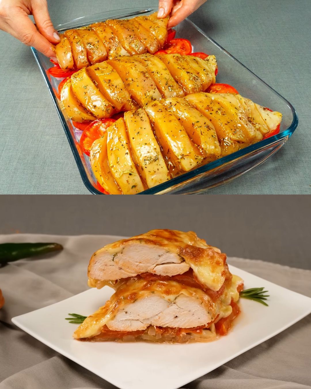 Baked Mediterranean Chicken with Mozzarella and Tomato