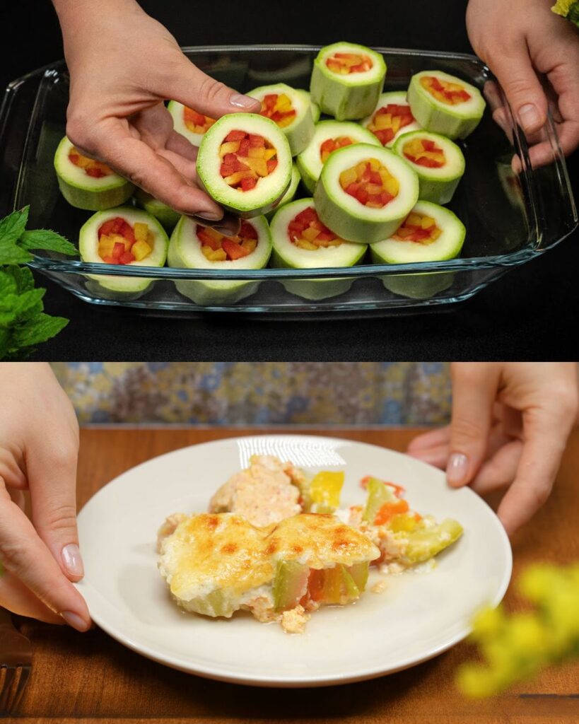 Cozy Zucchini and Pepper Casserole with Creamy Chicken Filling