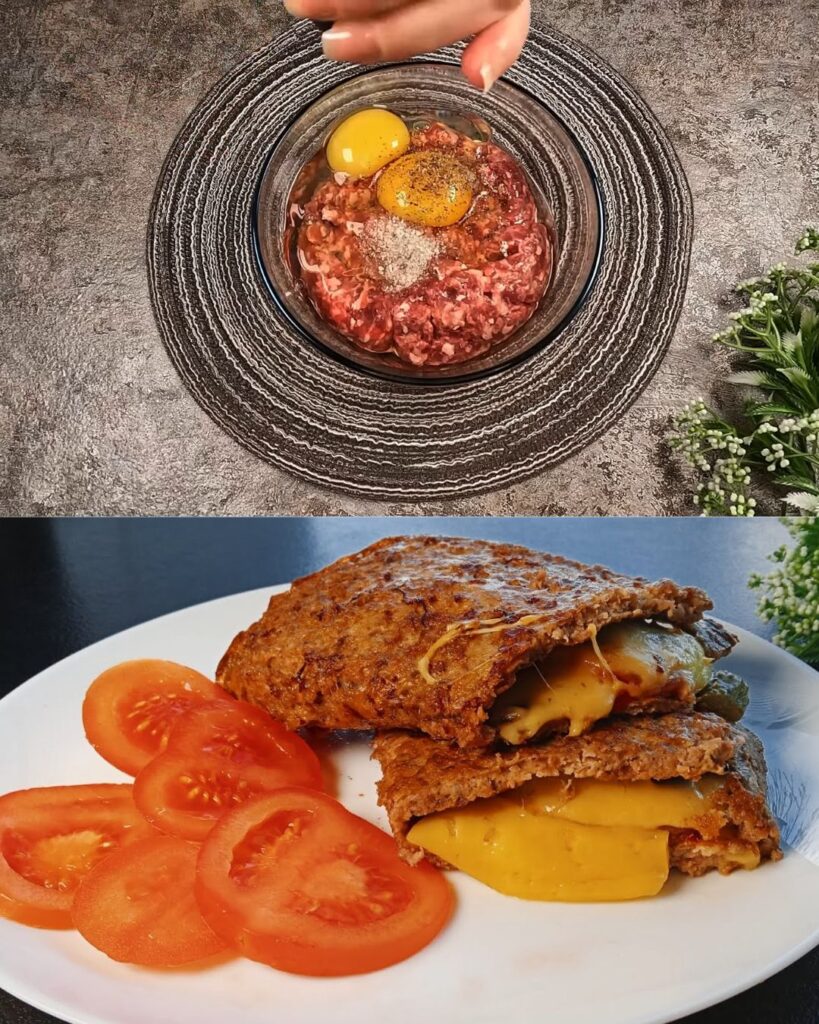 Stuffed Meat Patties with Cheese and Vegetables finished dish