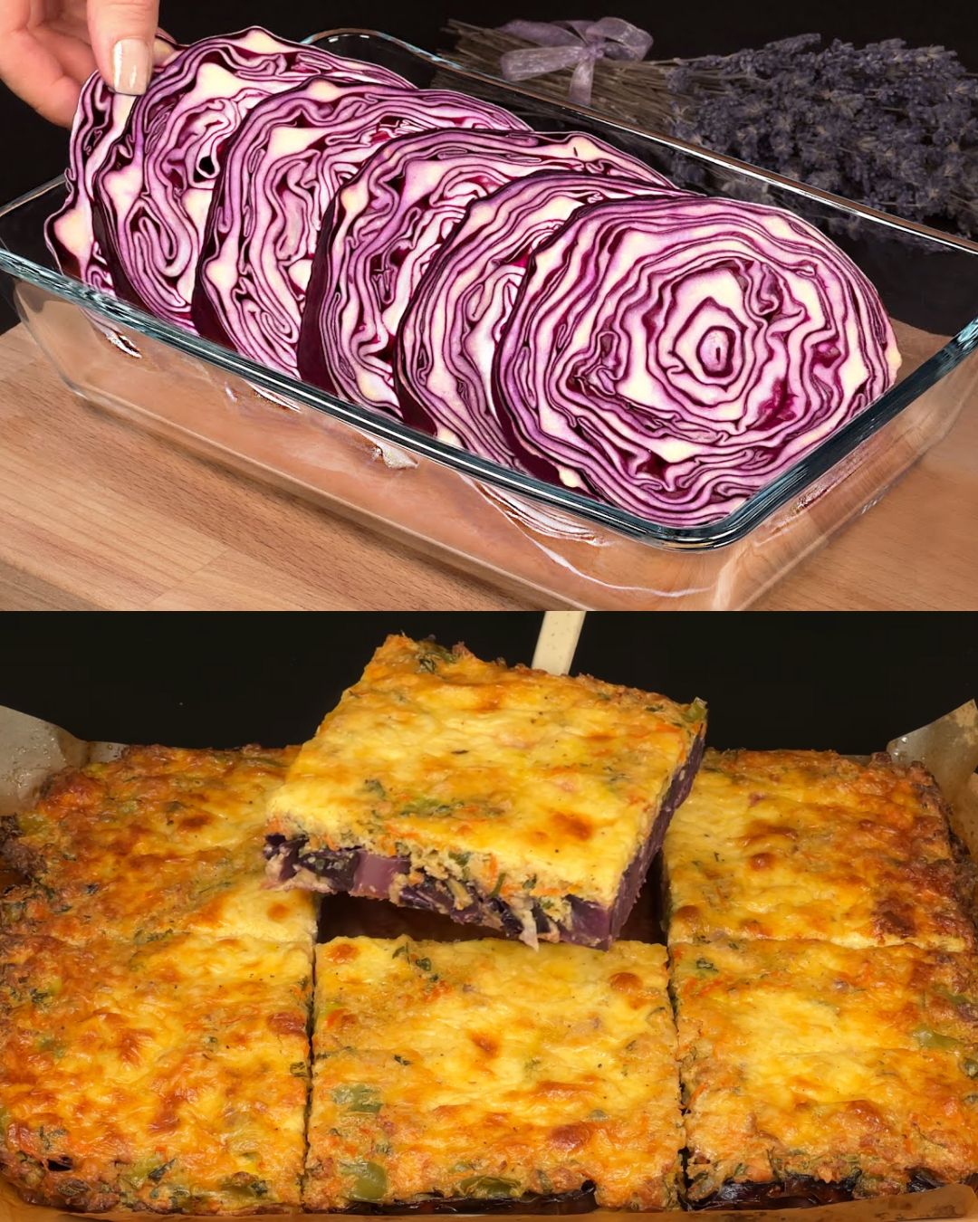 Chicken and Red Cabbage Casserole with Oats and Cheese