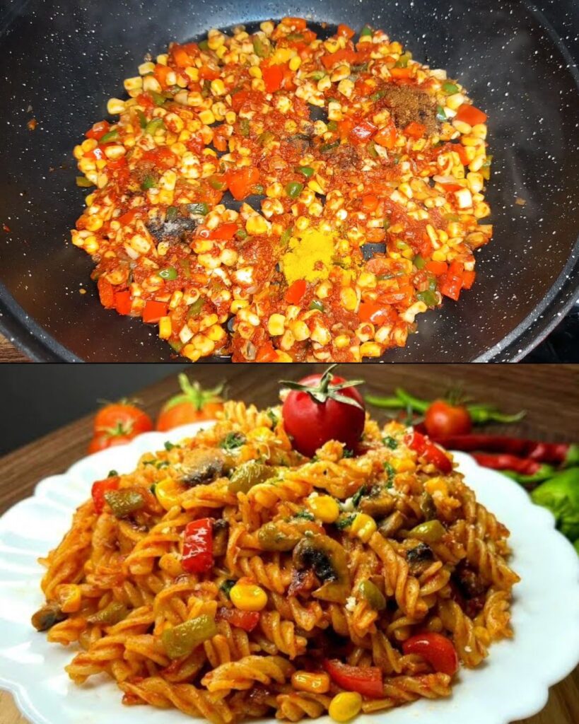 Vegan Vegetable Pasta in Tomato Sauce