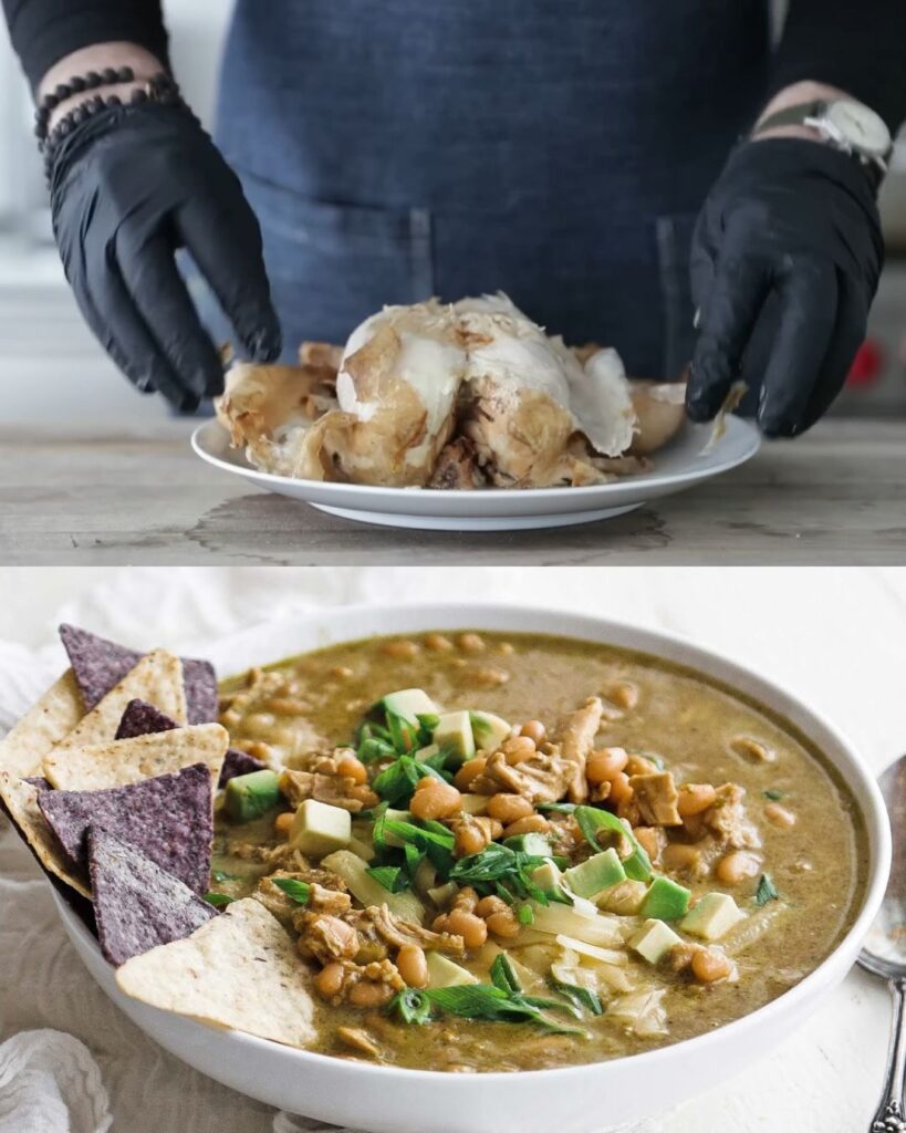 Creamy White Bean Chicken Chili finished dish