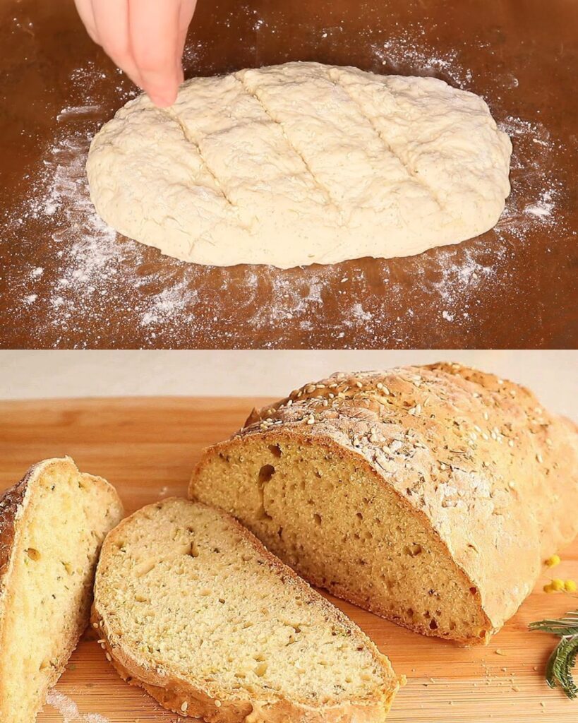 Simple No-Yeast “2 Cents” Bread finished dish