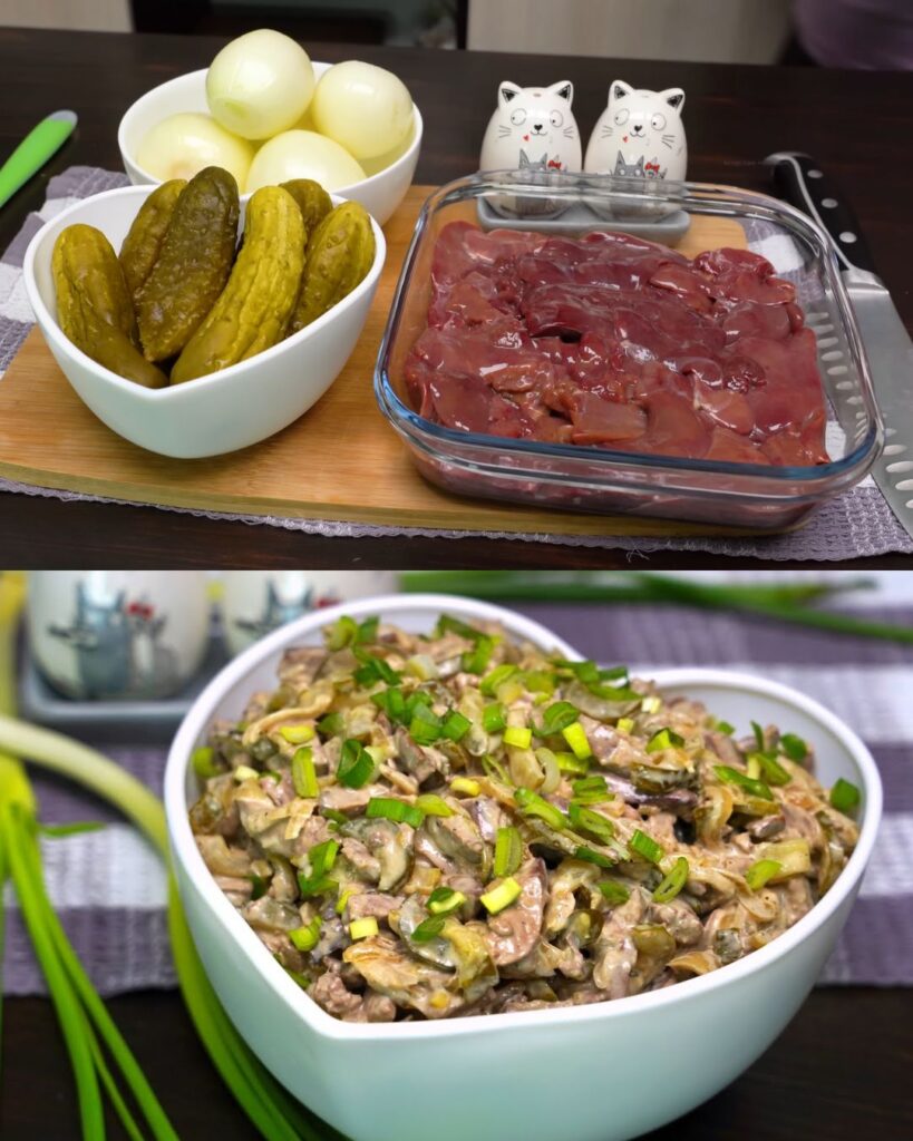 Liver and Pickled Cucumber Salad