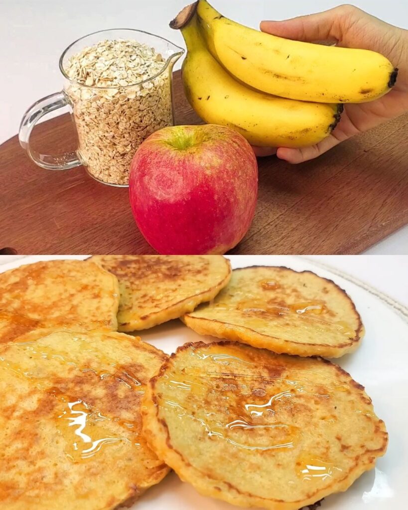 Healthy Banana Oat Pancakes finished dish
