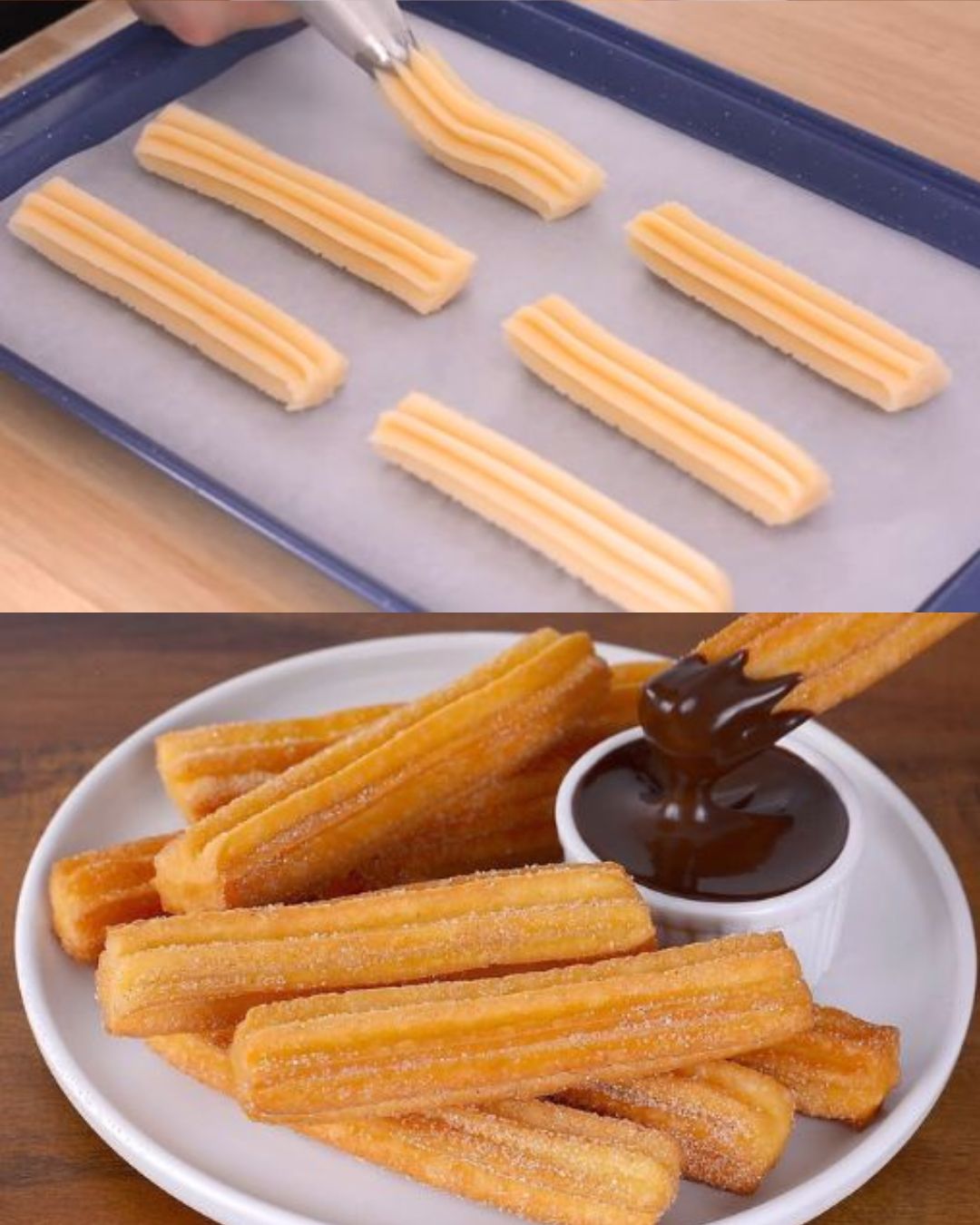 Classic Churros with Cinnamon Sugar and Chocolate Dipping Sauce