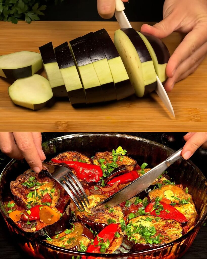 Roasted Eggplant and Vegetable Medley finished dish