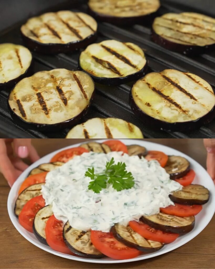 Eggplant and Tomato Salad with Sour Cream Dressing